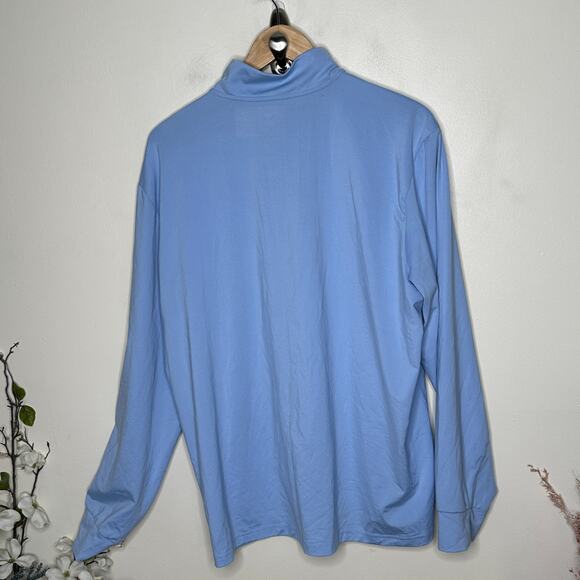 POLO RALPH LAUREN Performance Quarter-Zip Pullover Harbor Island Blue Sz XL {E7} - Picture 3 of 5